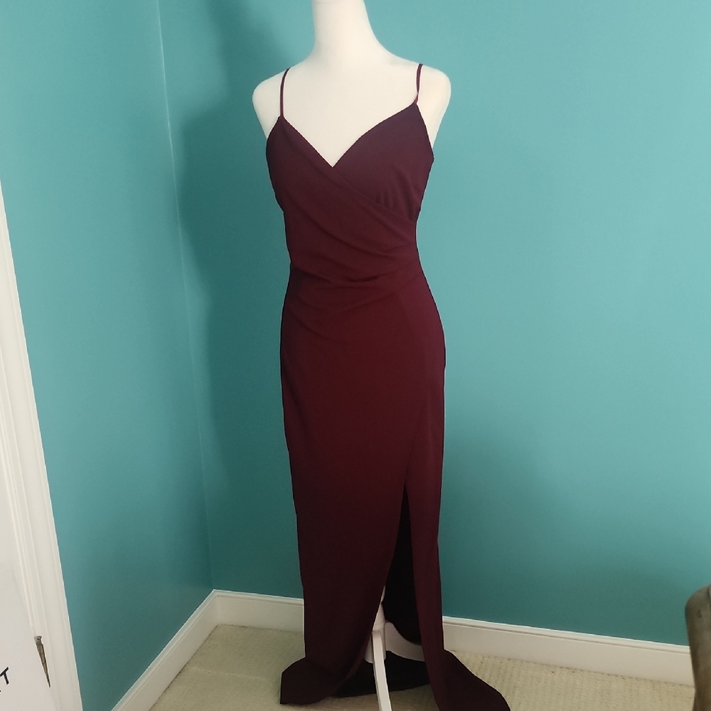 Emerald Sundae Wine Maxi NYE Dress with Slit